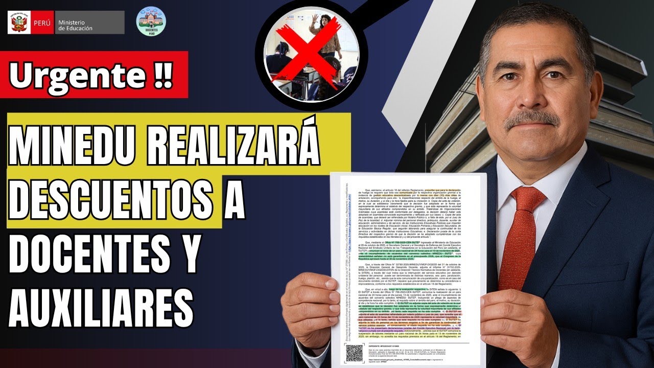 𝐌𝐈𝐍𝐄𝐃𝐔 𝐓𝐎𝐌𝐀 𝐃𝐑𝐀́𝐒𝐓𝐈𝐂𝐀 𝐌𝐄𝐃𝐈𝐃𝐀 𝐂𝐎𝐍𝐓𝐑𝐀 𝐃𝐎𝐂𝐄𝐍𝐓𝐄𝐒 𝐘 𝐀𝐔𝐗𝐈𝐋𝐈𝐀𝐑𝐄𝐒 𝐏𝐎𝐑 𝐀𝐒𝐈𝐒𝐓𝐈𝐑 𝐀𝐋 𝐏𝐀𝐑𝐎 (𝐅𝐀𝐋𝐓𝐀𝐑 𝐀 𝐋𝐀 𝐈.𝐄)