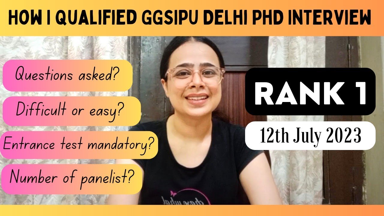 How I Scored Rank 1 in GGSIPU PhD Admission 2023? #phd #jrf PhD in State University in Delhi