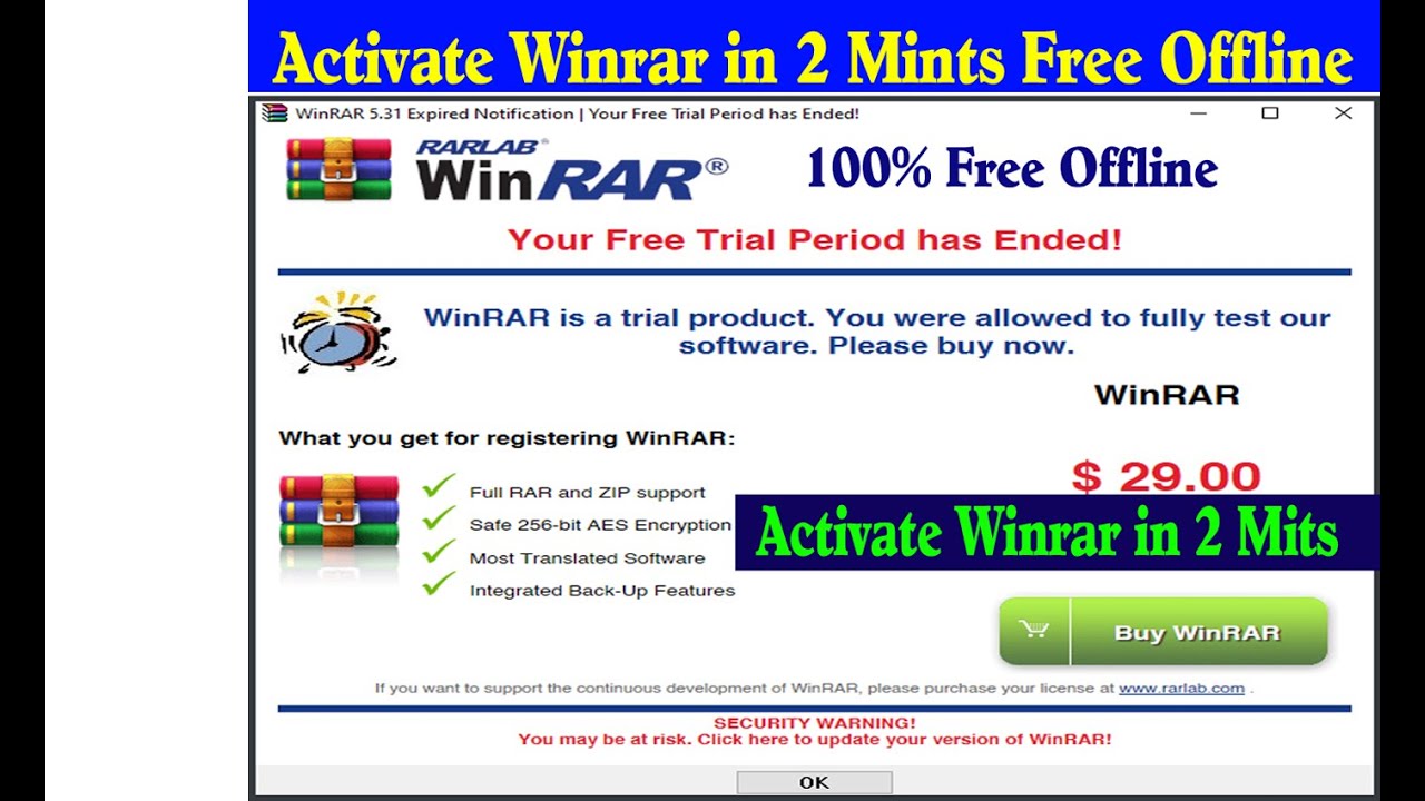 Winrar Activation Free Offline 100% Ok- Winrar message Finish - Activate Winrar in 2 Mints Shortlly