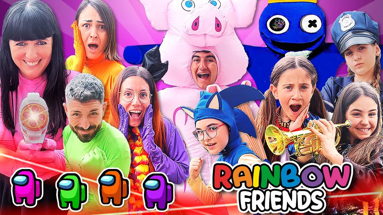 GIOCHIAMO AD AMONG US VS RAINBOW FRIENDS NELLA VITA REALE CON I NOSTRI NUOVI AMICI YOUTUBER!