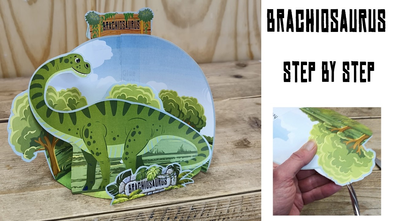 How to Build a Brachiosaurus (Long Neck Dinosaur) 3D Paper Diorama