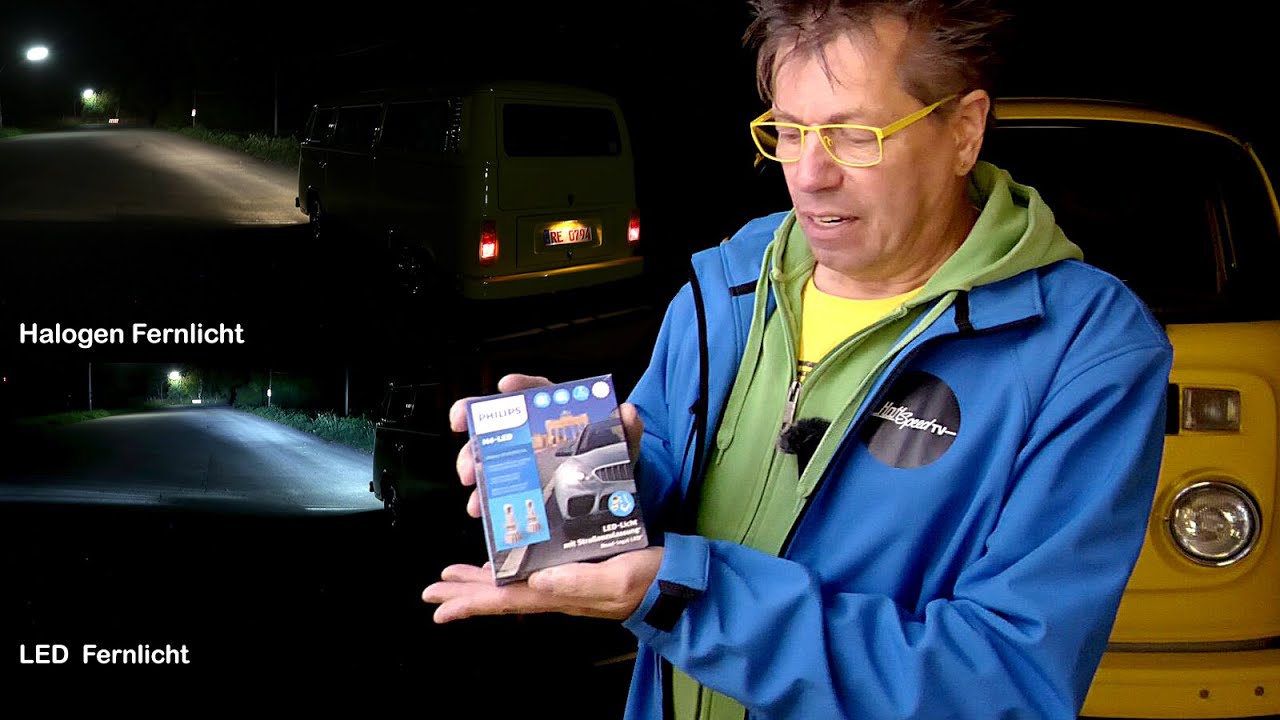 Lichtumbau: Was bringen die Philips Ultinon Pro6000 H4-LED im VW T2? Halogen vs. LED