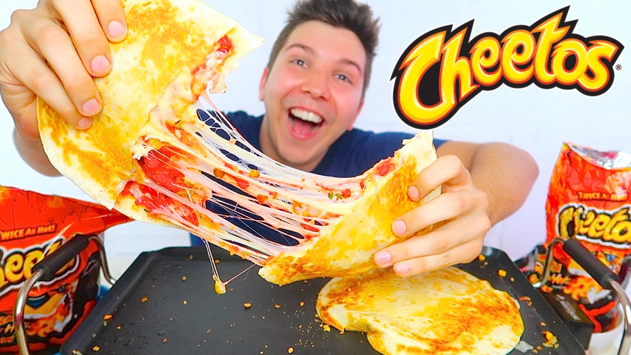 HOT CHEETOS QUESADILLA • Mukbang & Recipe