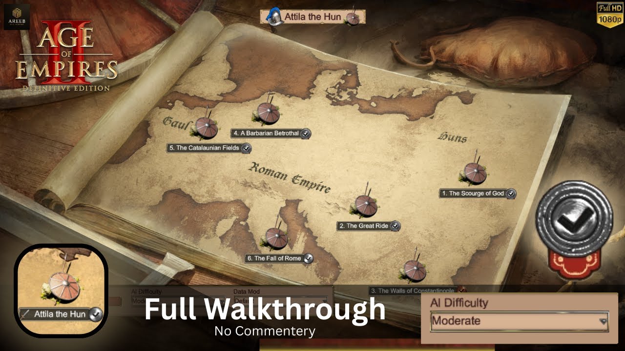 AoE2: DE - Attila the Hun Campaign Full Gameplay Walkthrough (Moderate)