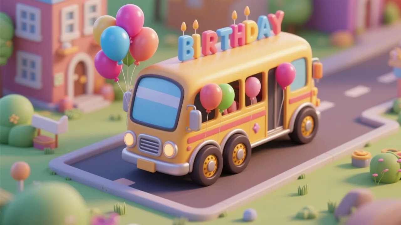 Wheels on the Birthday Bus to Birthday Balloon Square | Nursery Rhymes & Kids Songs
