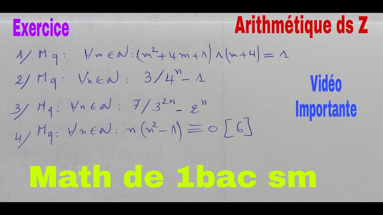 arithemitique ds Z ........math de 1bac sm