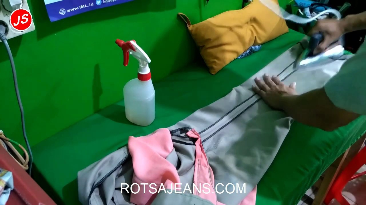 Menyetrika Celana Yang Baru ~  Cara Menjahit Celana Panjang #12