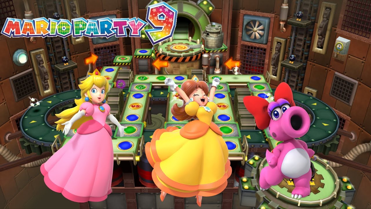 Mario Party 9 - Peach vs Daisy vs Birdo - Bob Omb Factory