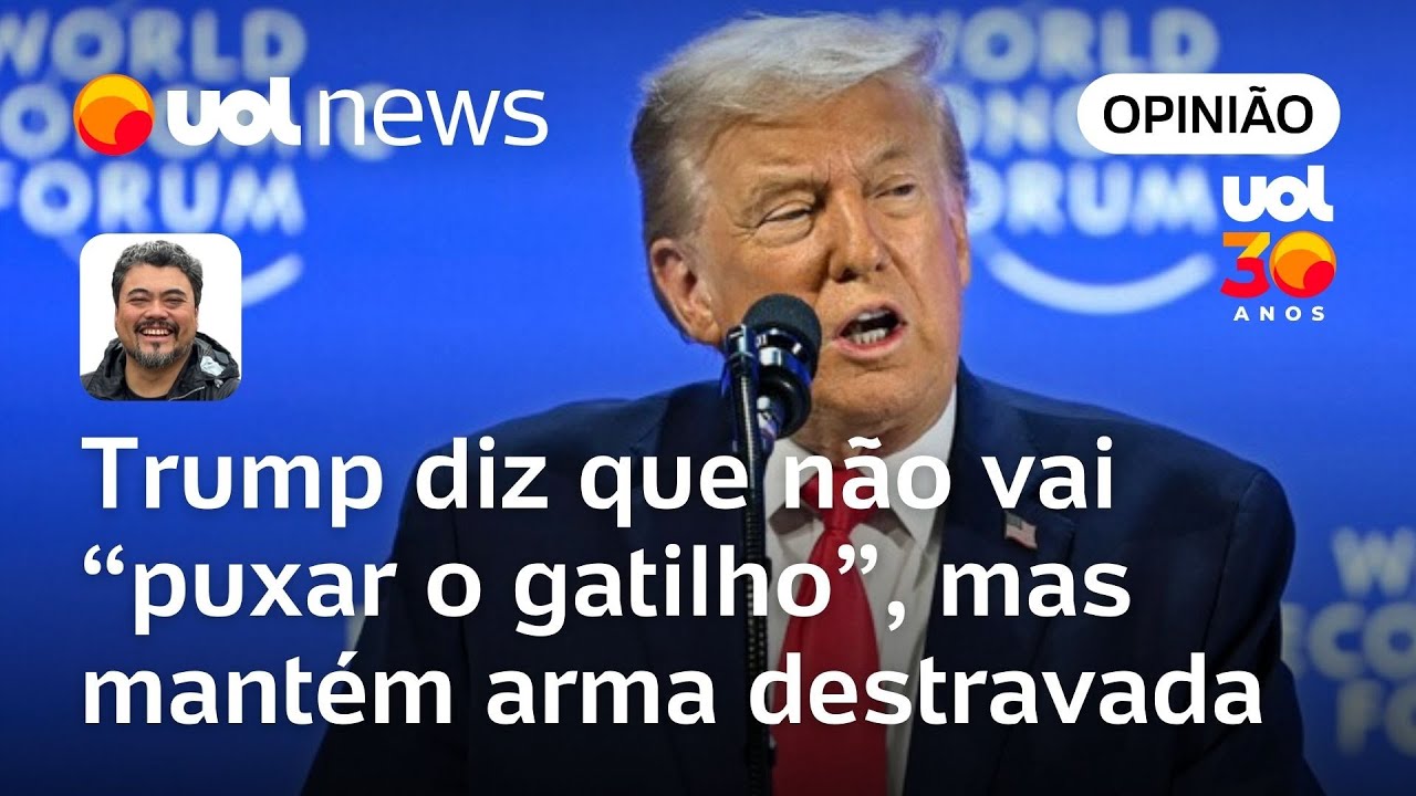 Trump nega atirar na Groenlândia, mas lembrou em Davos o tamanho da pistola dos EUA | Sakamoto