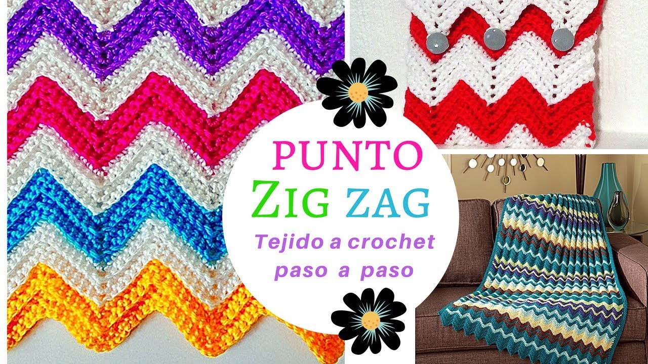 PUNTO ZIG ZAG  TEJIDO A CROCHET PASO A PASO - PARA COBIJAS, COJINES, BOLSAS Y TAPETES!!!