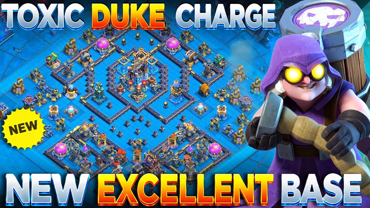 TOXIC - TOWNHALL18 ANTI 3 ( TOXIC DUKE CHARGE ) BEST  ONLY 1 STAR BASE WITH LINK WAR+ CWL