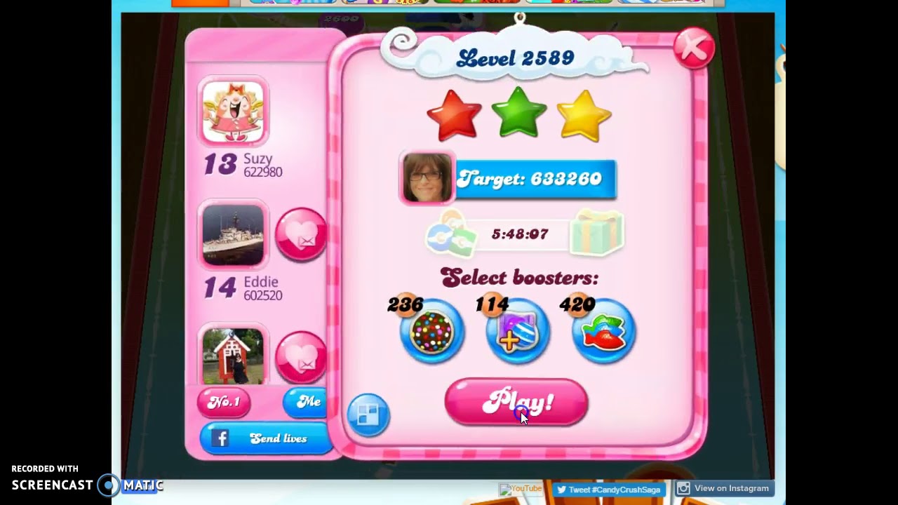 Candy Crush Level 2589 Audio Talkthrough, 1 Star, Spaceship