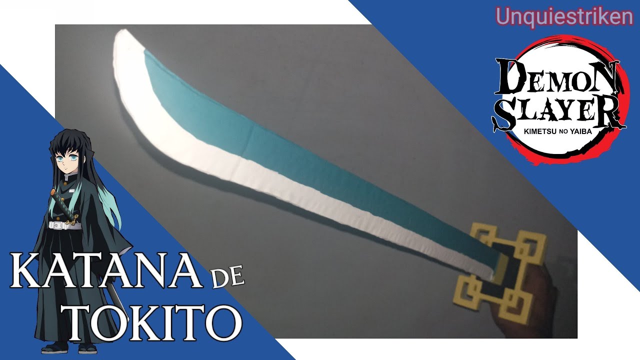 Cómo Hacer la Katana TOKITO de Cartón Tutorial - Kimetsu no yaiba [Unquiestriken]