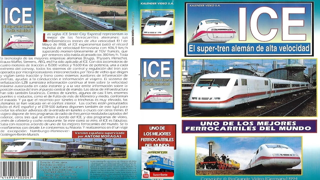 Trenes Ice el tren Alemán de alta velocidad, Documental ferroviario