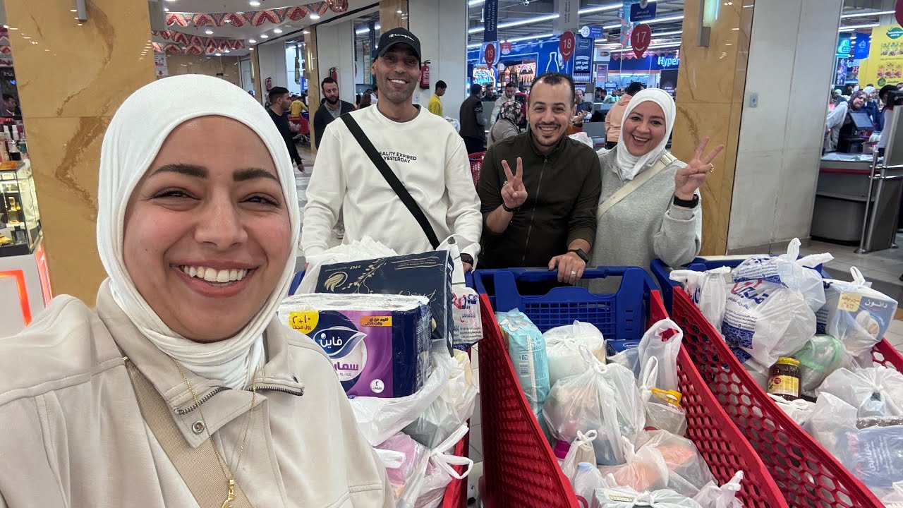نزولة كل سنة مشتريات رمضان مع أزواجنا 🤭😍الأمطار غرقت المشتريات😭