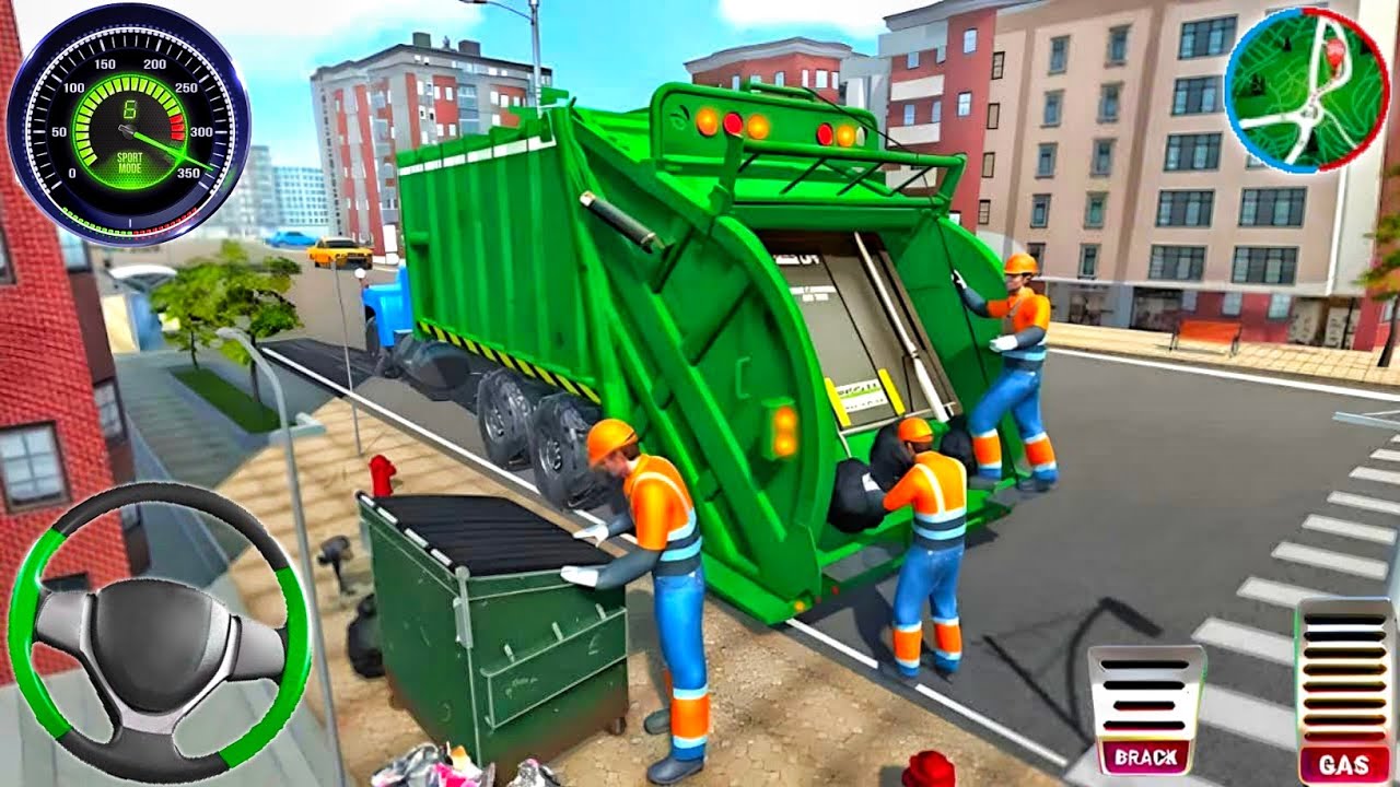 Реалистичный 3D-симулятор мусоровоза - Игры про мусоровозы на городских дорогах - Игра для Android