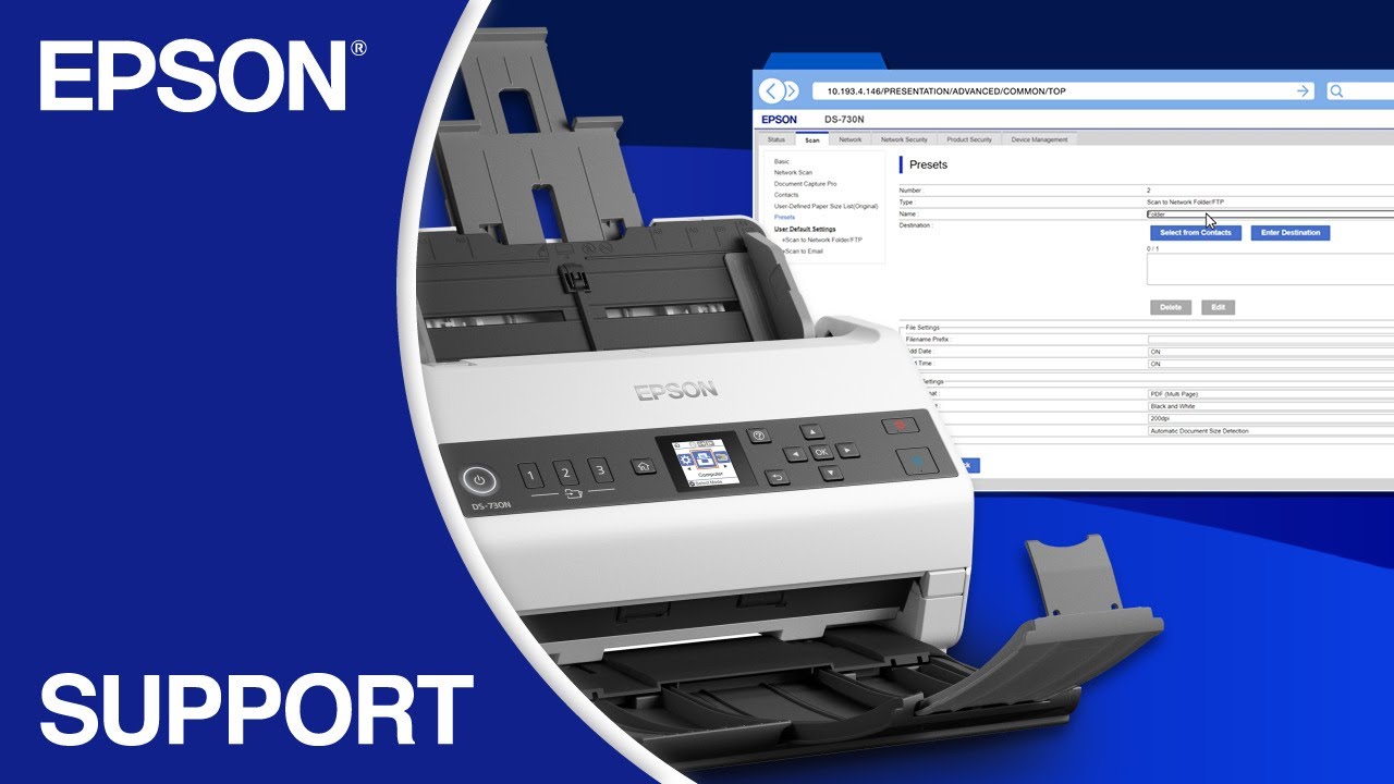 Epson DS-730N | Scanning to a Network Folder