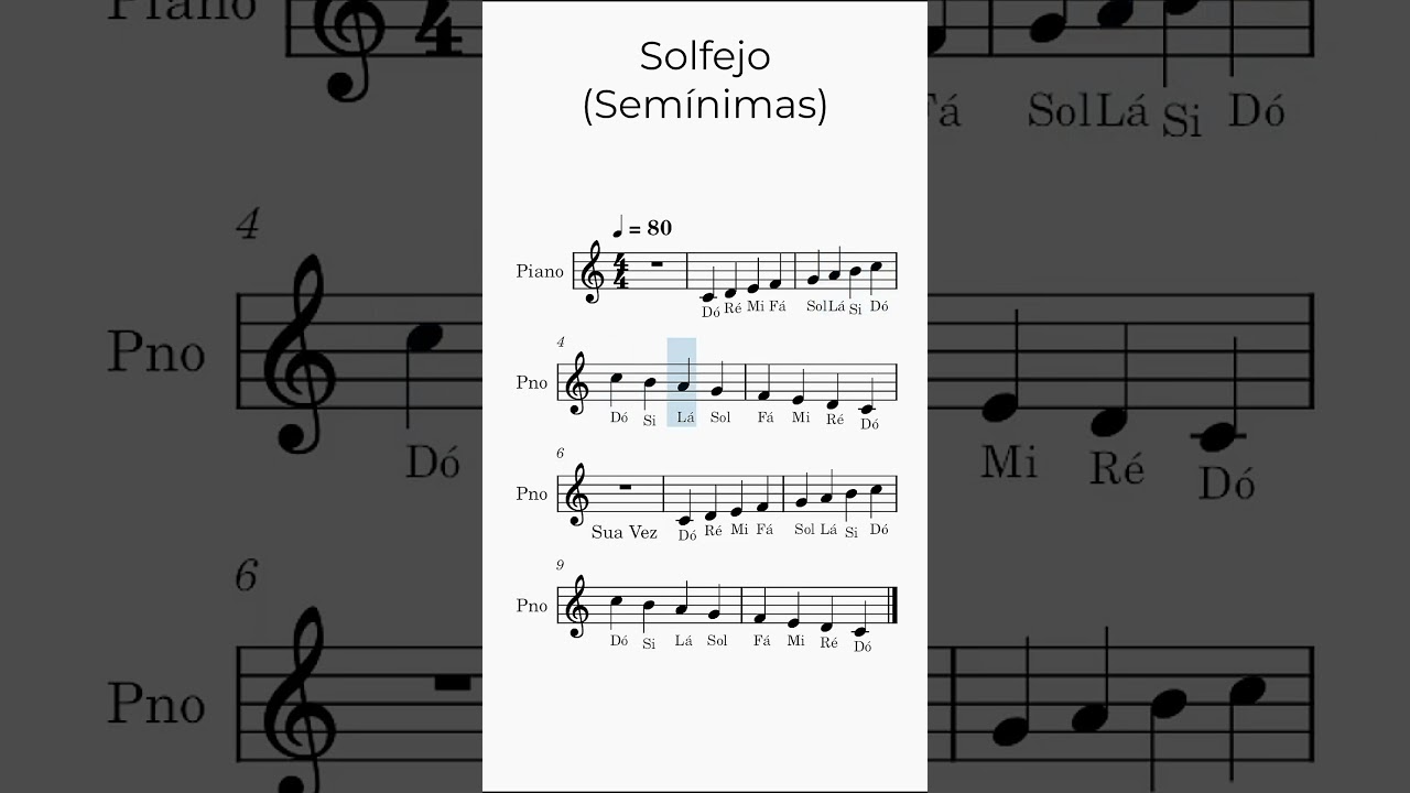 Solfejo de Sem&iacute;nimas Exerc&iacute;cio 3 #partitura #musica #tutorial #exercise #practice