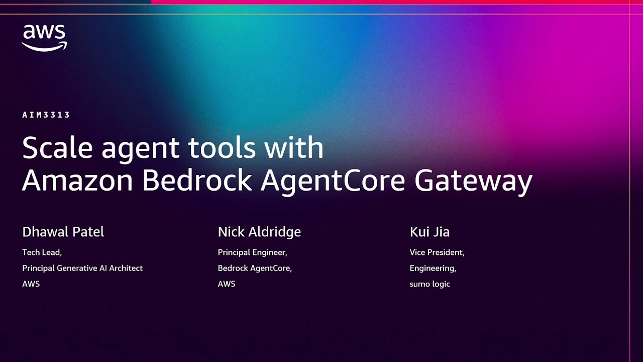 AWS re:Invent 2025 - Scale agent tools with Amazon Bedrock AgentCore Gateway (AIM3313)
