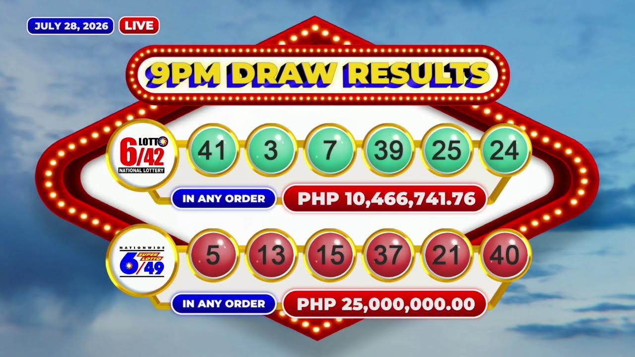 [LIVE] PCSO 9:00 PM Lotto Draw - July 28, 2026