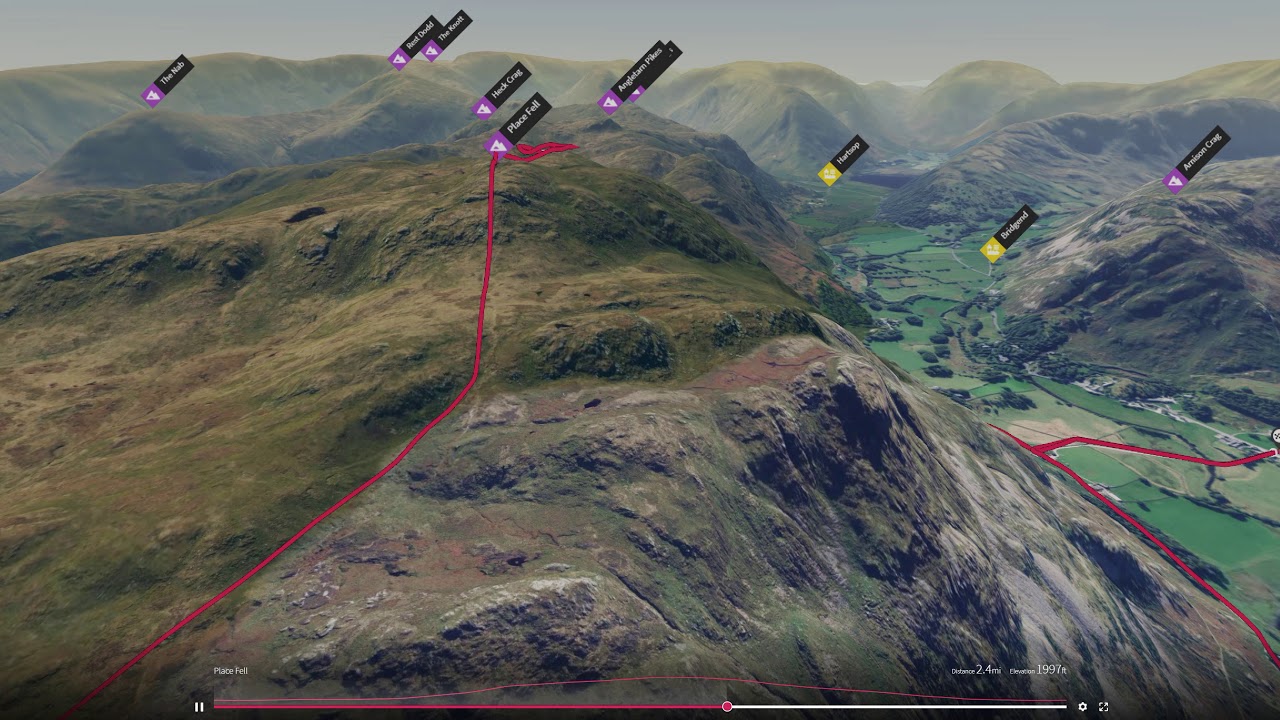 Place Fell (Far Eastern Lake District) - 3D fly-through