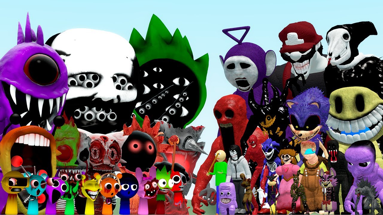 ALL NIGHTMARE PHASE SPRUNKI INCREDIBOX VS PILLAR CHASE 2 CHARACTERS (Garry's Mod)