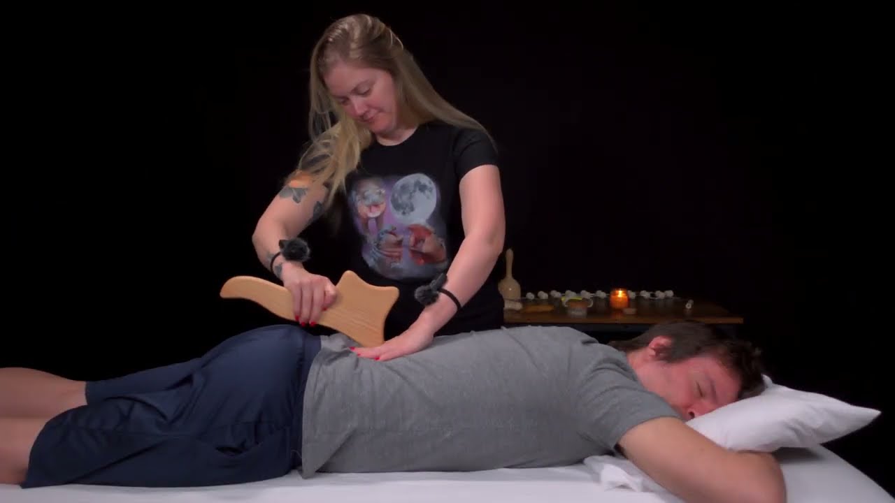 ASMR Back Massage & Wooden Massage Tools | No Talking 💤