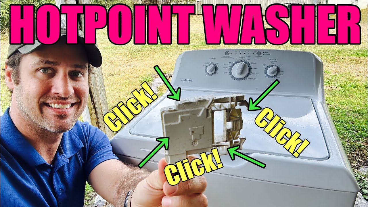 Почему щелкает выключатель крышки стиральной машины Hotpoint GE | Неисправный замок, ремень и пер...