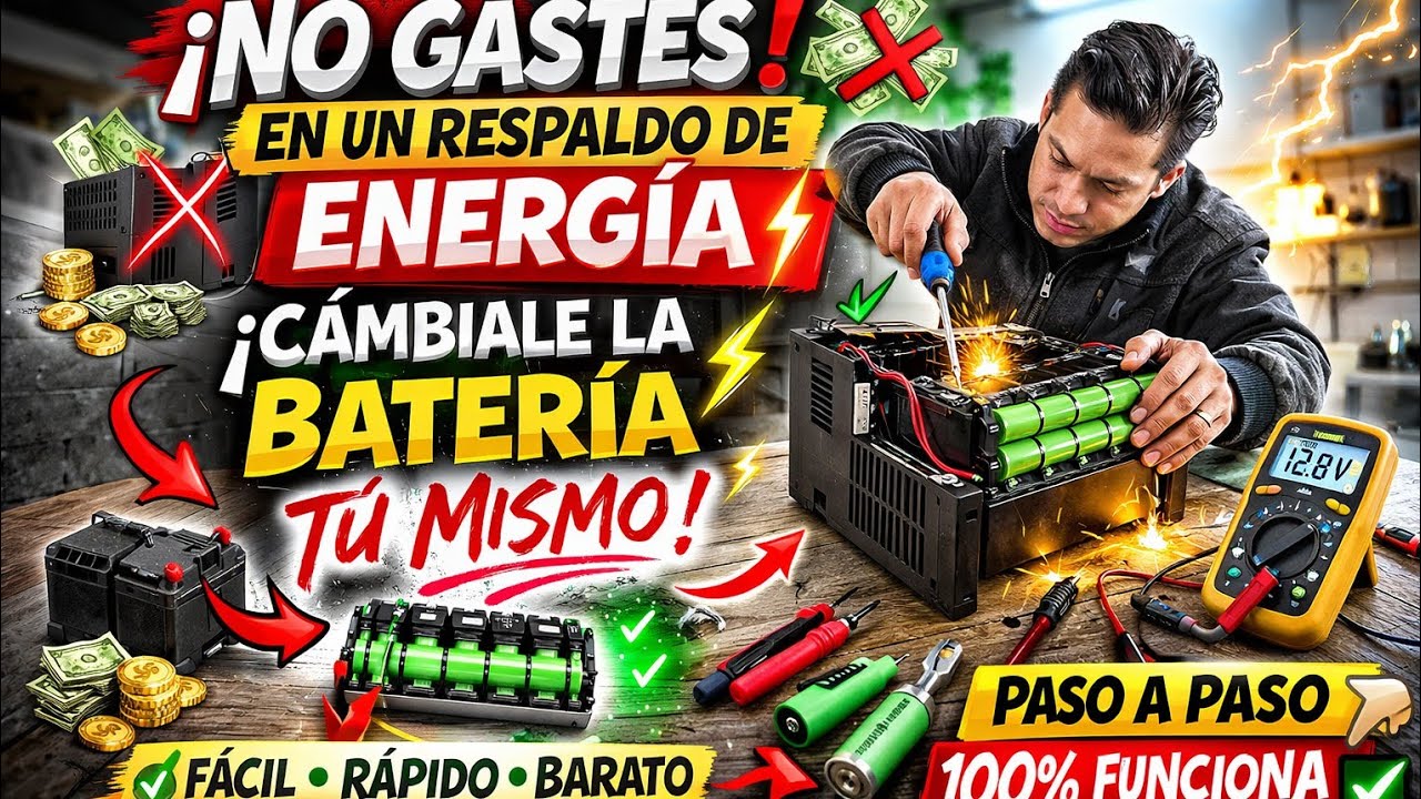 Cómo cambiar la batería 🪫 de respaldo de energía UPS #camarasdeseguridad #bateria #batery 