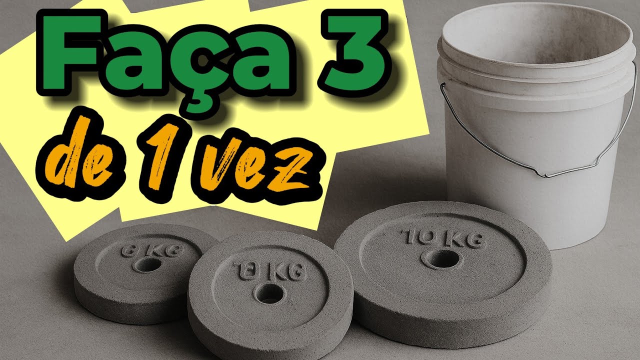 Como Fazer 3 anilhas de concreto usando 1 Balde