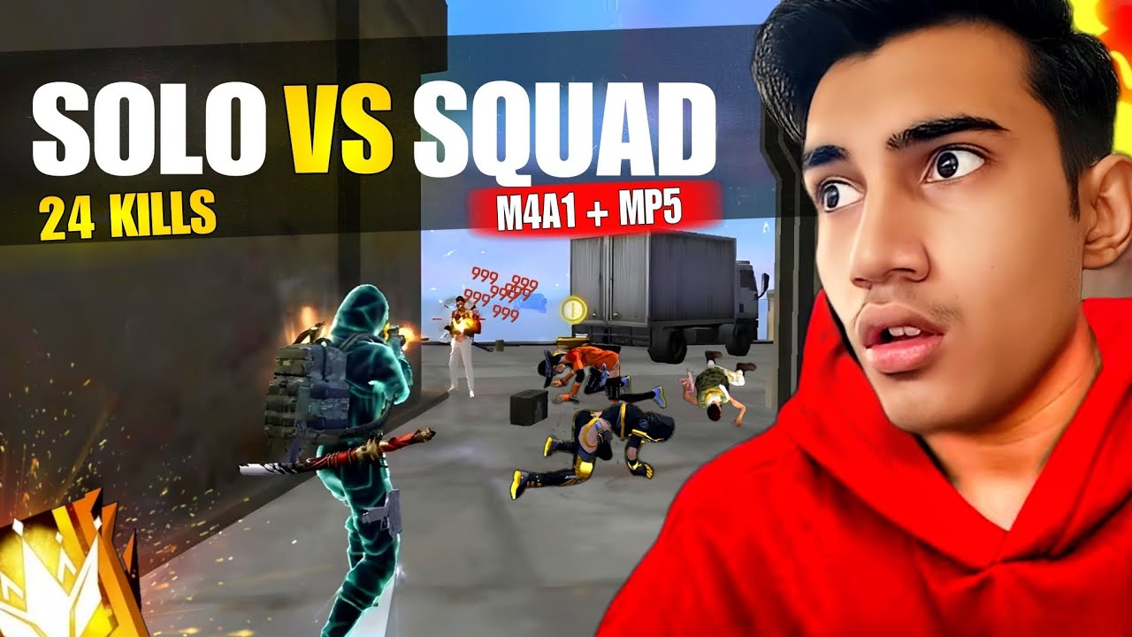 COMEBACK SOLO VS SQUAD | M4A1 + MP5 DEADLY COMBO | FREE FIRE MAX 