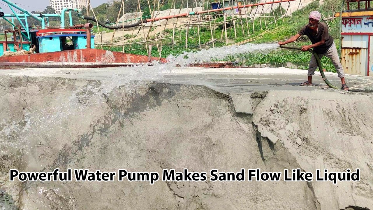 Powerful Water Pump Makes Sand Flow Like Liquid | Amazing River Dredging Technology