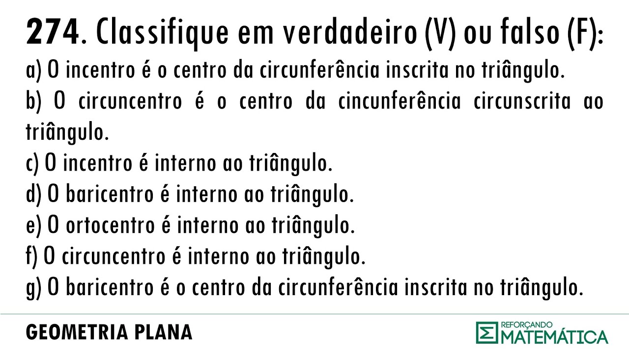 C08. PONTOS NOTÁVEIS DO TRIÂNGULOS [274-276]