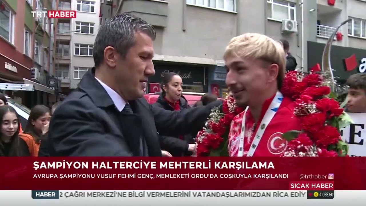 #Halter de Avrupa Şampiyonluğuna ulaşan Yusuf Fehmi Genç Memleketi Orduda çoşku ile karşılandı