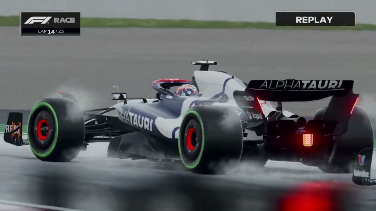 F1 23 Ps4 Gameplay race replay highlights Spanish Grand Prix Alpha Tauri