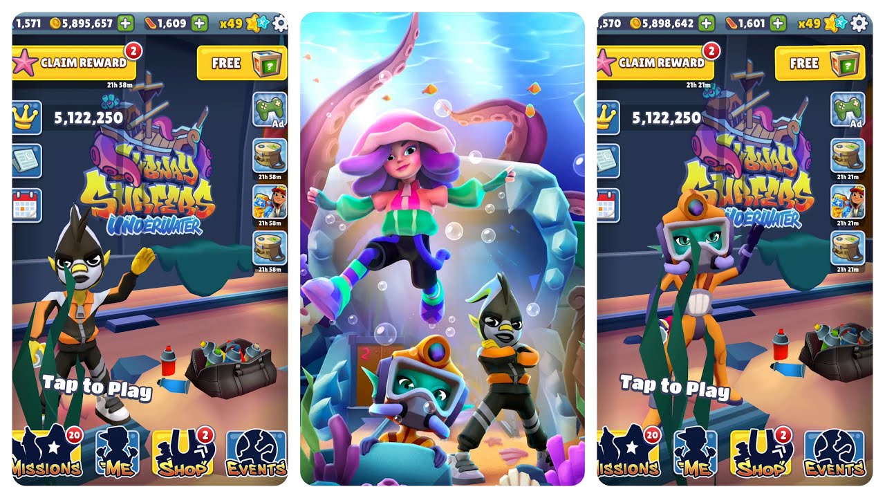 Subway Surfers Underwater 2024 Electra vs Finn vs Koral Sub Explorer Outfit