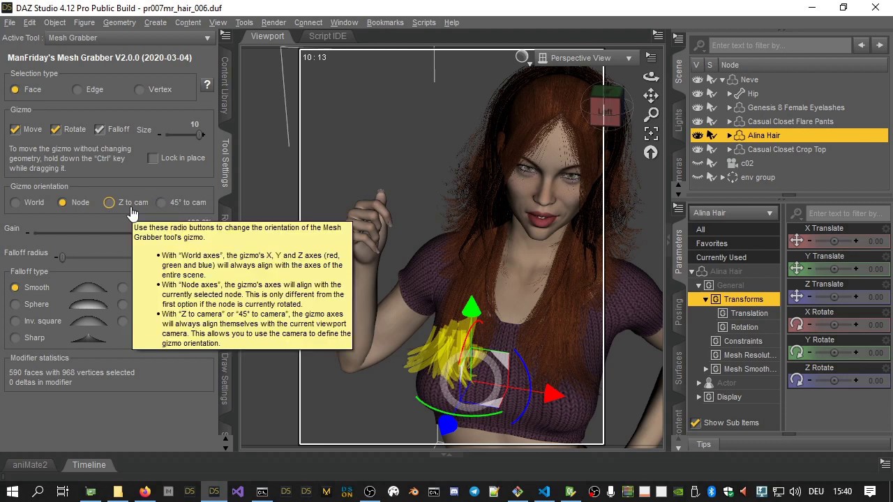 ManFriday's Mesh Grabber Rotations Add-On