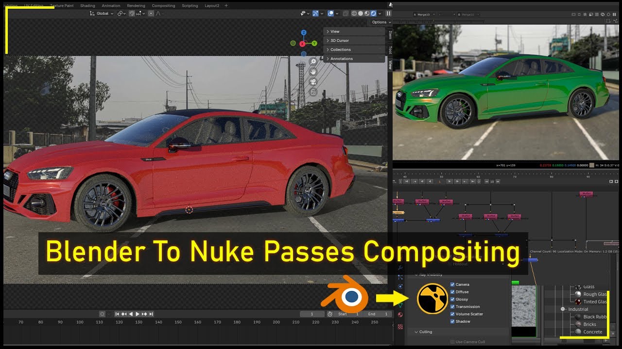Blender To Nuke Render Passes Compositing | Export Render Passes(AOVs) From Blender