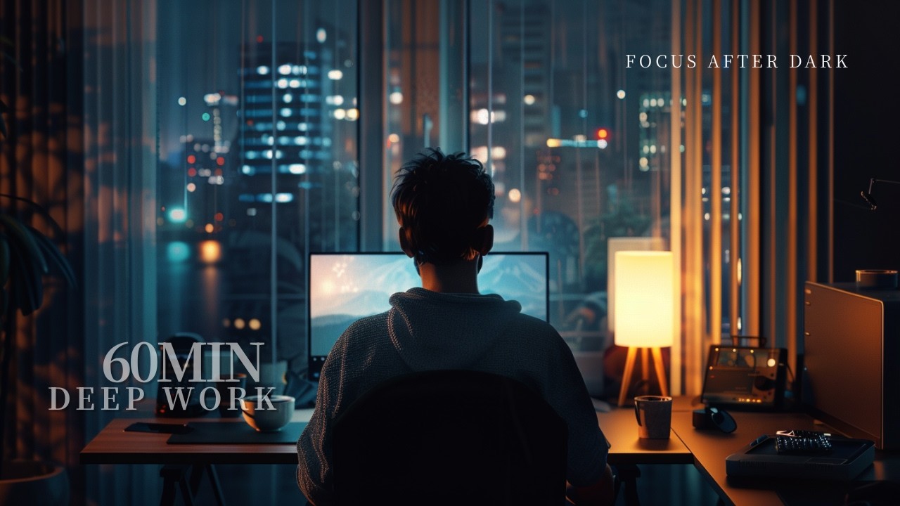 Focus After Dark – Deep Work Desk 2-1 | Alert Focus Music for Late-Night Work (60 Minutes)
