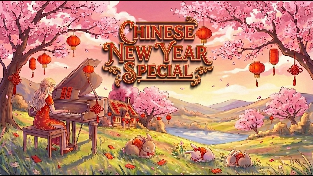 1 Hour Relaxing Chinese New Year Music 🧧 Ghibli Style (Piano, Flute & Violin)