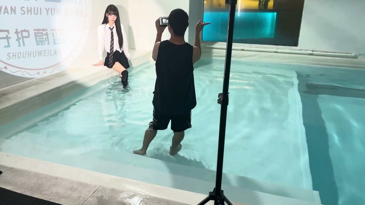 Girl in wet converse high tops