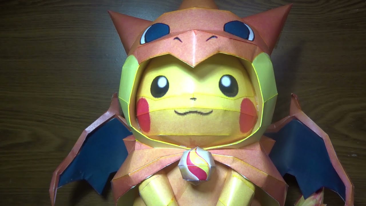 Pikachu ( Mega Charizard Y Costume) | Pokémon papercraft