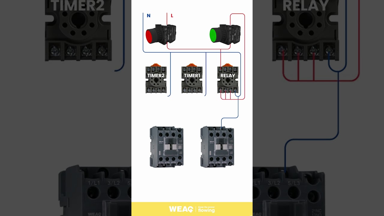 Auto Reverse Forward Control Circuit Diagram | Timer-Controlled Starter.