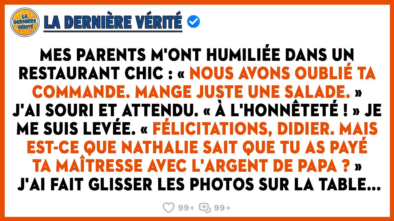 Mes Parents M'ont Humiliée Dans Un Restaurant Chic : « Nous Avons Oublié Ta Commande. Mange Juste...