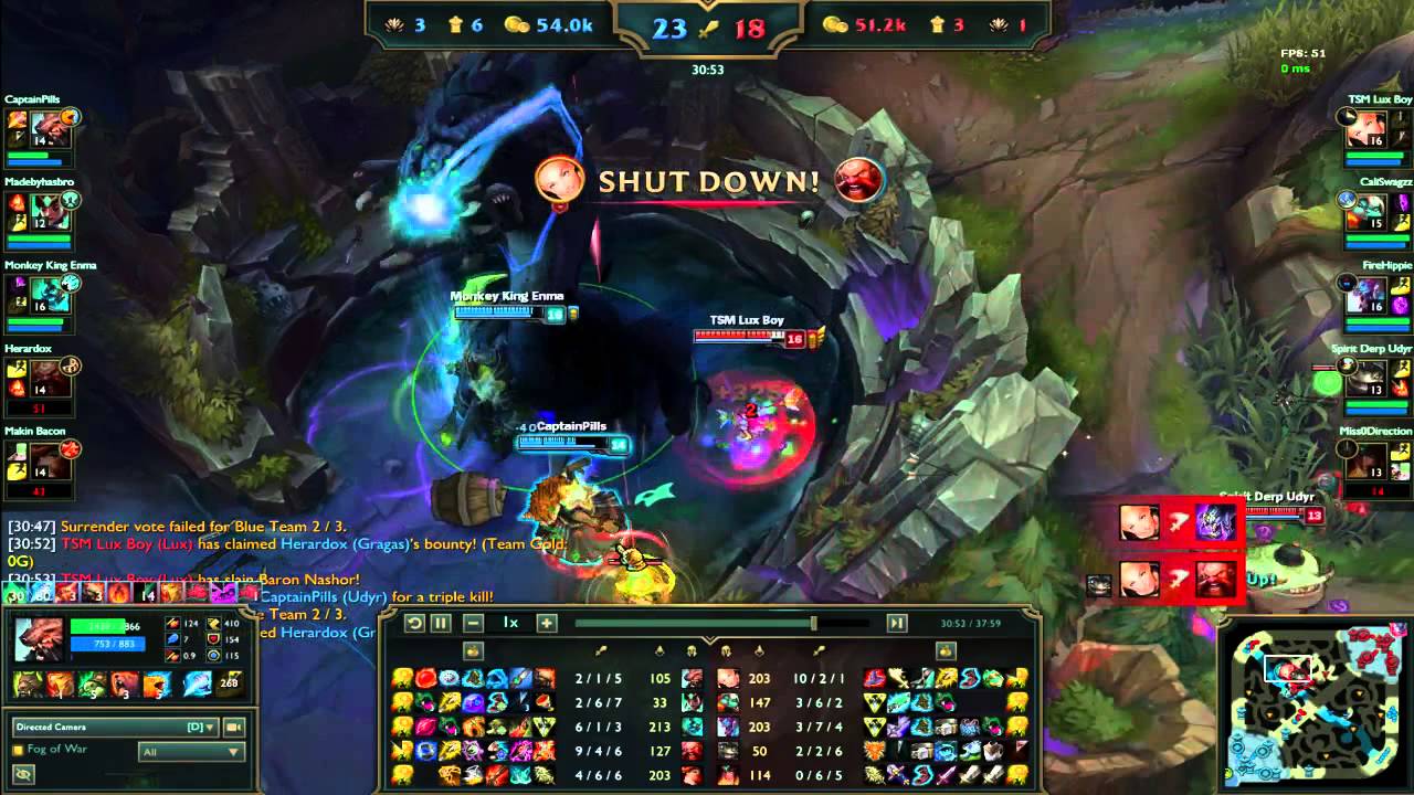 Lux Jungle Baron Steal and Triple Kill