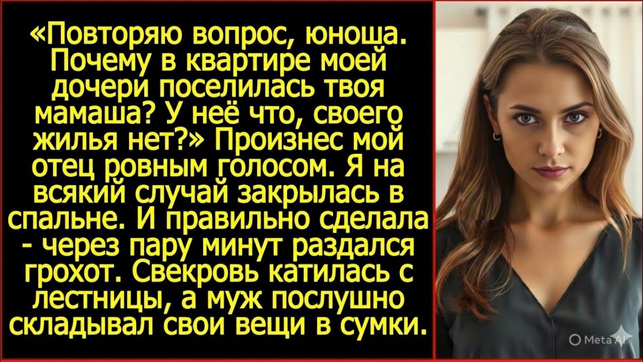 Повторяю вопрос, юноша. Почему в квартире моей дочери поселилась твоя мамаша?