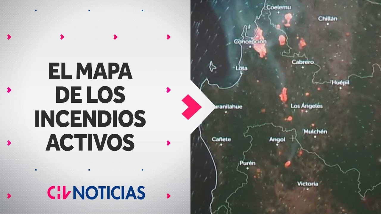 EL MAPA de los incendios forestales que están activos en Ñuble y Biobío - CHV Noticias