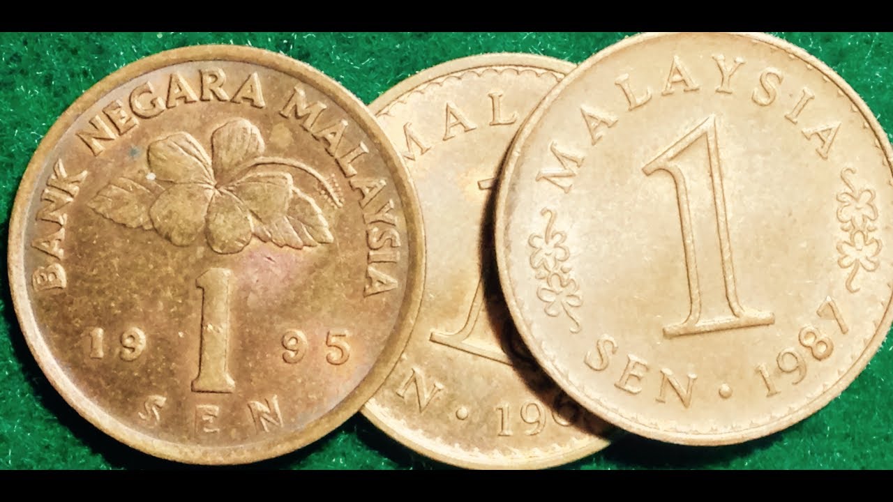 1 Sen Coin Malaysia 1967, 1987, 1995