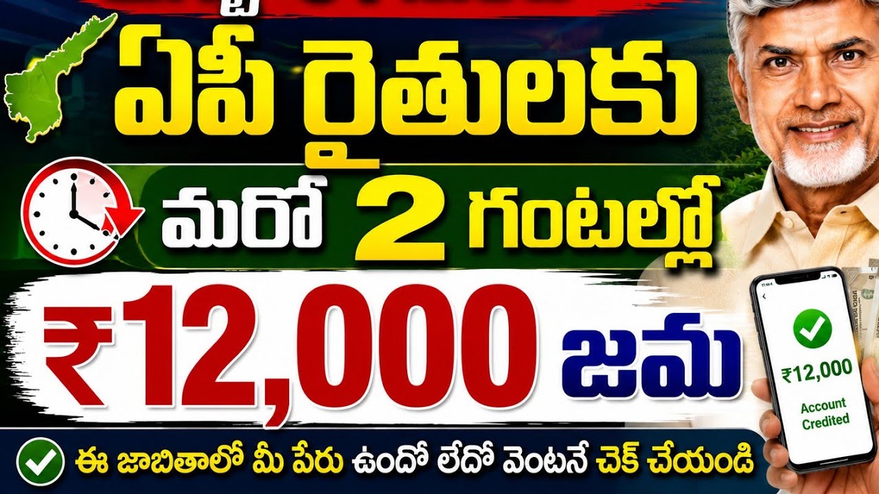 ఏపి రైతులకు మరో 2 గంటల్లో ₹12,000 జమ | AP Input Subsidy Amount Released in 2026