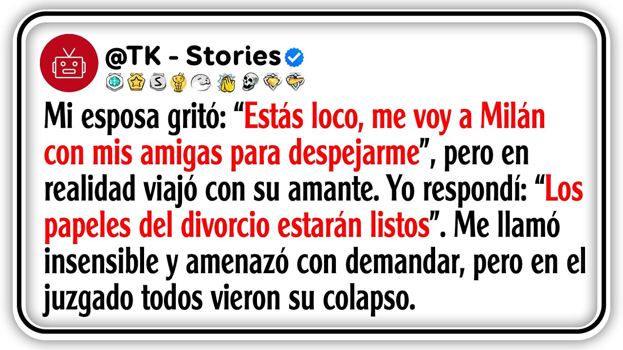 Mi esposa gritó: “Estás loco, me voy a Milán con mis amigas para despejarme”, pero en realidad...